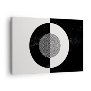 Bild auf Leinwand - Leinwandbild - Grafisches Muster in kontrastierendem Schwarz und Weiß - 70x50cm - Harmonie in Schwarz und Weiß - Moderne Wanddekoration für Wohnzimmer und Schlafzimmer ARTTOR