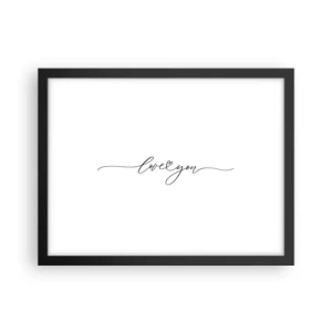 Poster in einem schwarzem Rahmen - Schwarz auf weiß - 40x30 cm