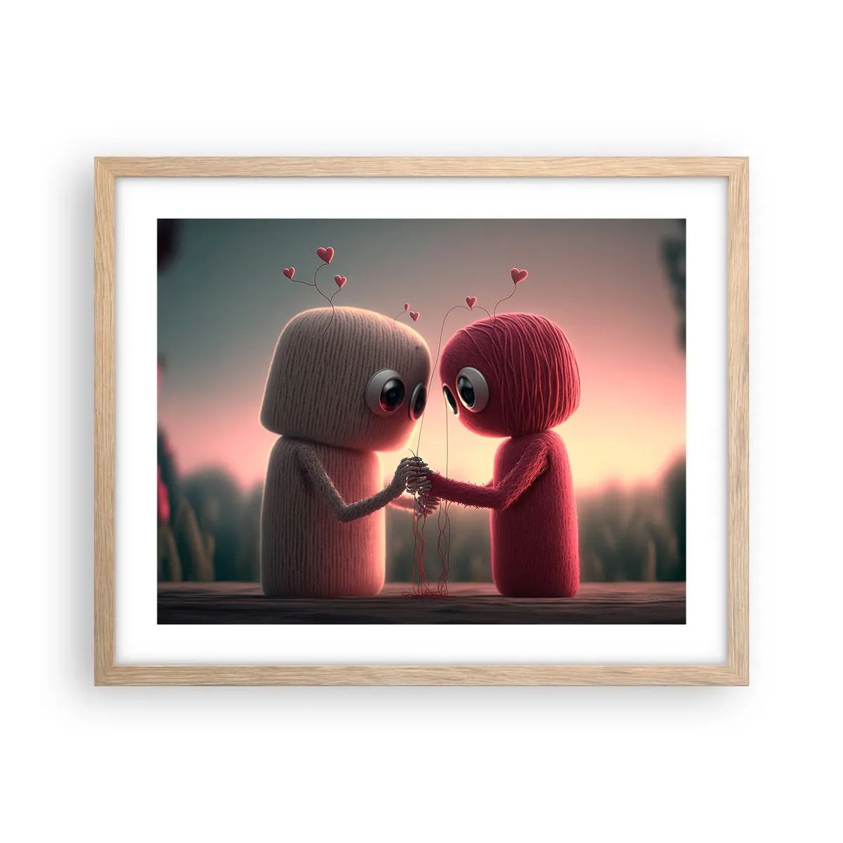 Poster in einem Rahmen aus heller Eiche - Jeder darf lieben - 50x40 cm