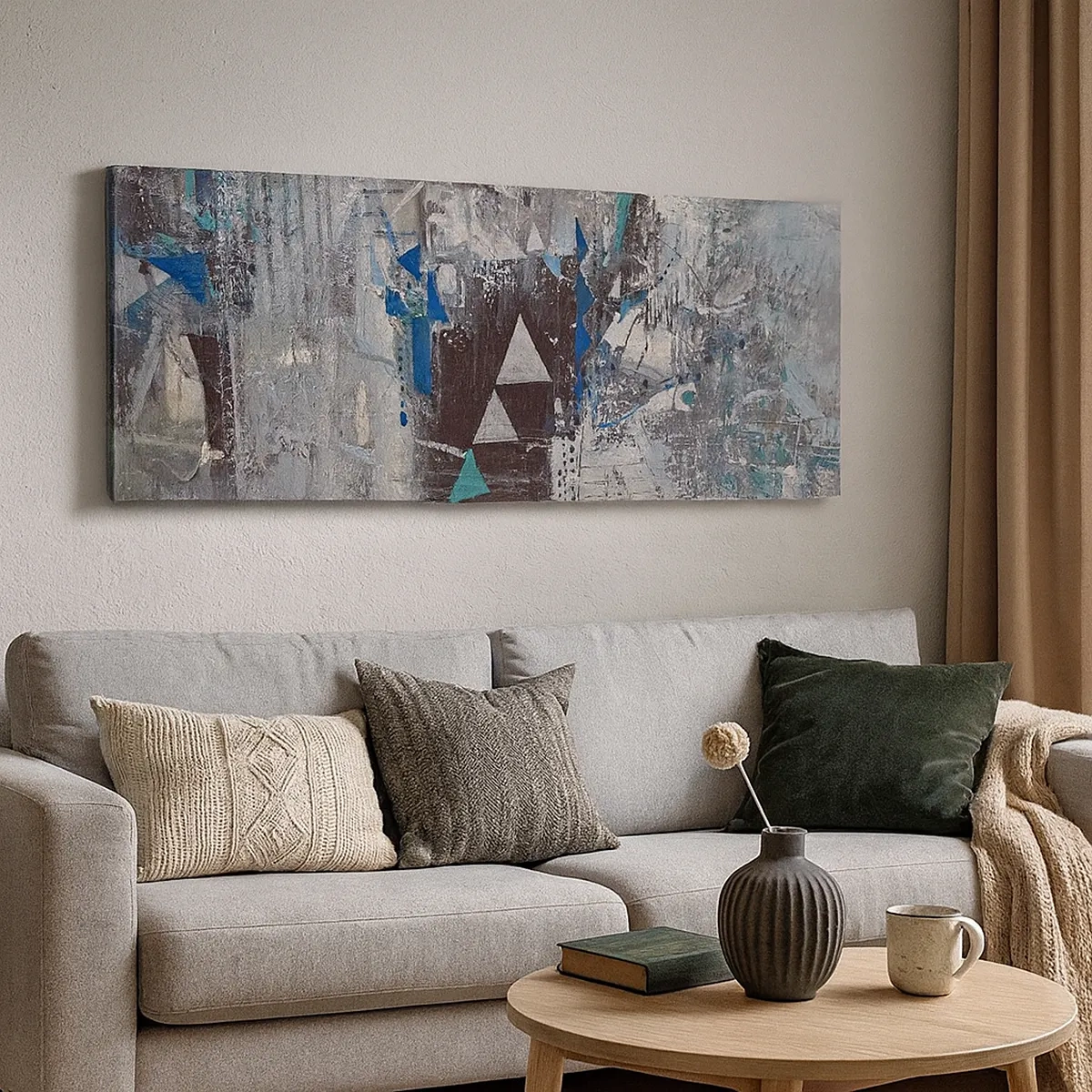 Bild auf Leinwand - Leinwandbild - Überschreibende Reihenfolge der Dreiecke - 30x30 cm