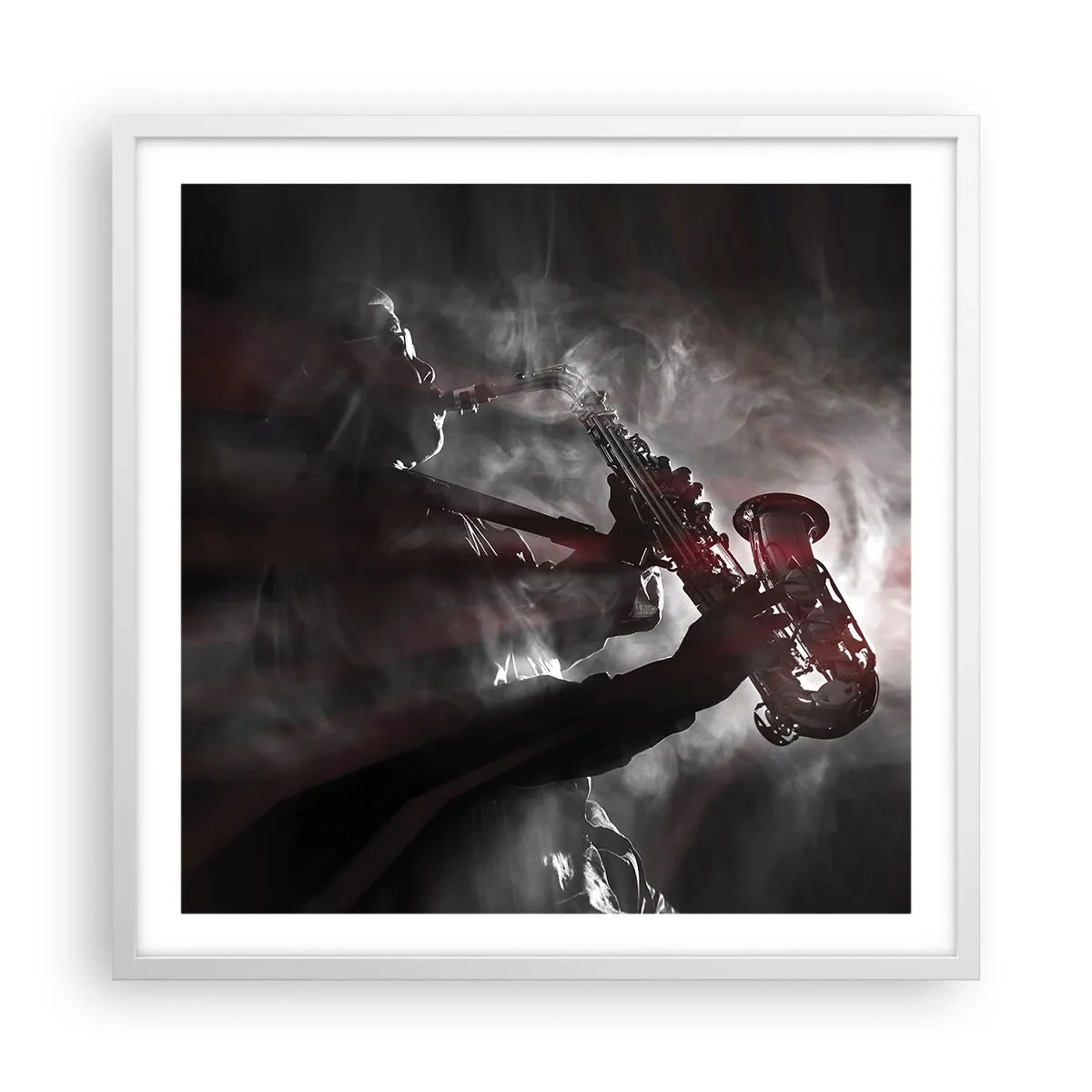 Poster in einem weißen Rahmen - In den Dämpfen des Jazz - 60x60 cm