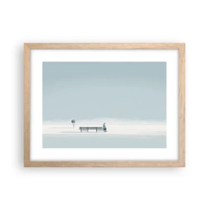 Poster in einem Rahmen aus heller Eiche - Ja, ich warte. - 40x30 cm