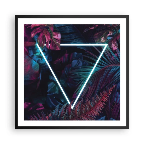 Poster in einem schwarzem Rahmen - Garten im Disco-Stil - 60x60 cm