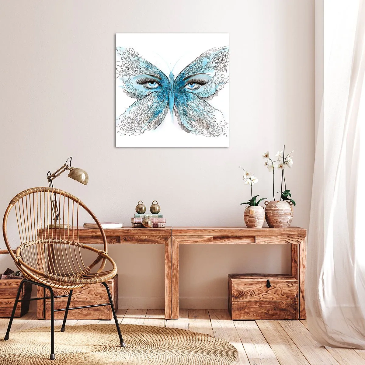 Bild auf Leinwand - Leinwandbild - Eros Blaumeise - 70x70 cm