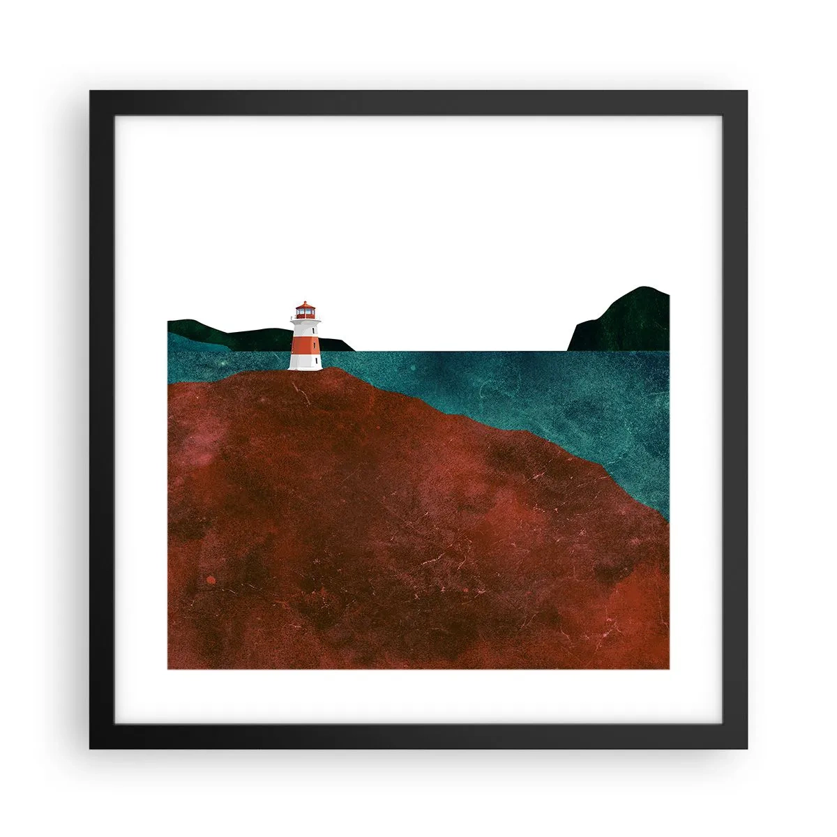 Poster in einem schwarzem Rahmen - Aufs Meer starren - 40x40 cm