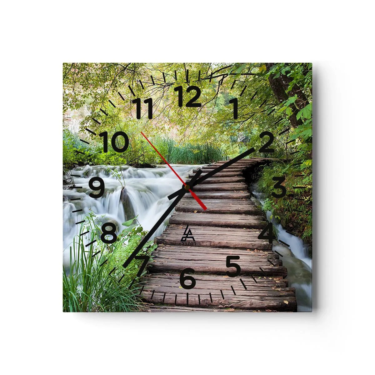Wanduhr - Glasuhr - Das Wasser ist überhaupt nicht ruhig - 30x30 cm