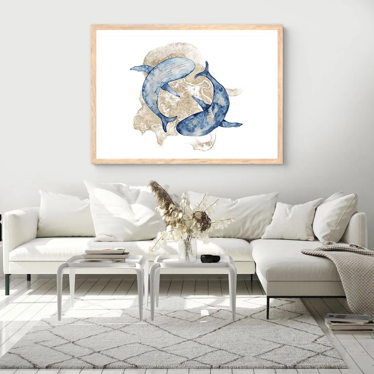 Poster in einem Rahmen aus heller Eiche - Freundschaft oder Liebe? - 70x50 cm