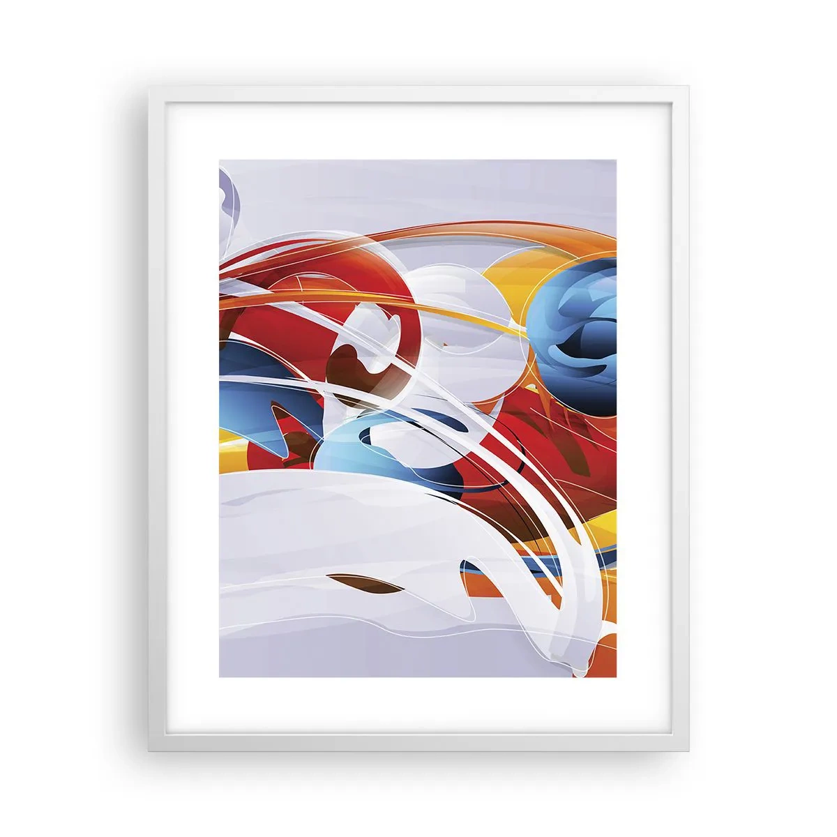 Poster in einem weißen Rahmen - Der Tanz der Elemente - 40x50 cm