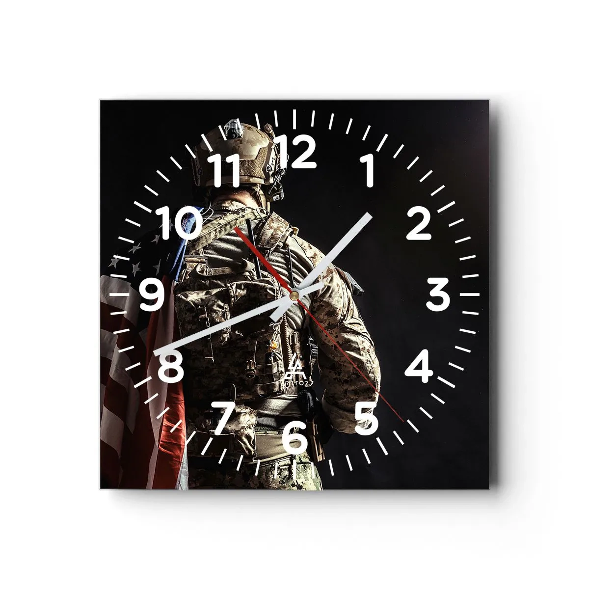 Wanduhr - Glasuhr - Darum - 30x30 cm