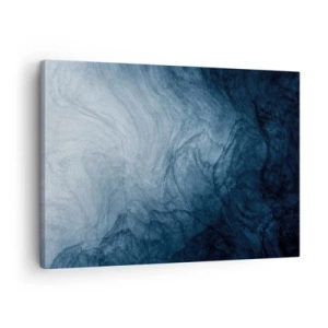 Bild auf Leinwand - Leinwandbild - Eine abstrakte Komposition in Blau- und Marineblautönen. - 70x50cm - Greifen Sie tief - Moderne Wanddekoration für Wohnzimmer und Schlafzimmer ARTTOR