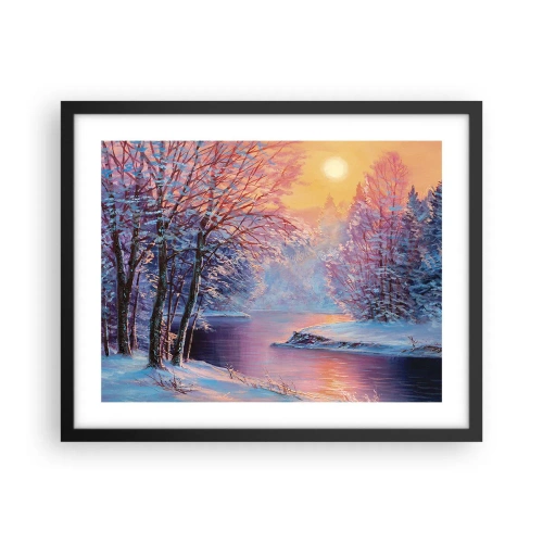 Poster in einem schwarzem Rahmen - Die Farben des Winters - 50x40 cm