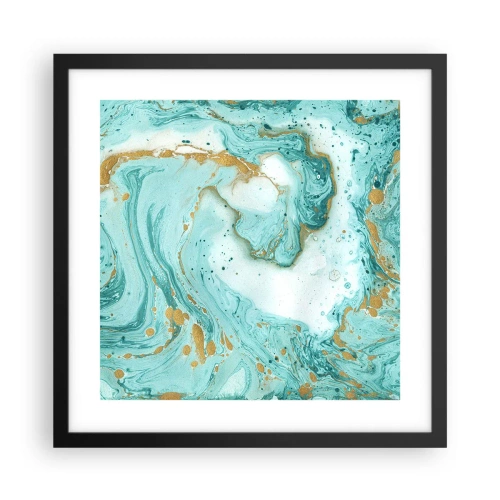 Poster in einem schwarzem Rahmen - Unter der großen Welle der Edo-Ära - 40x40 cm