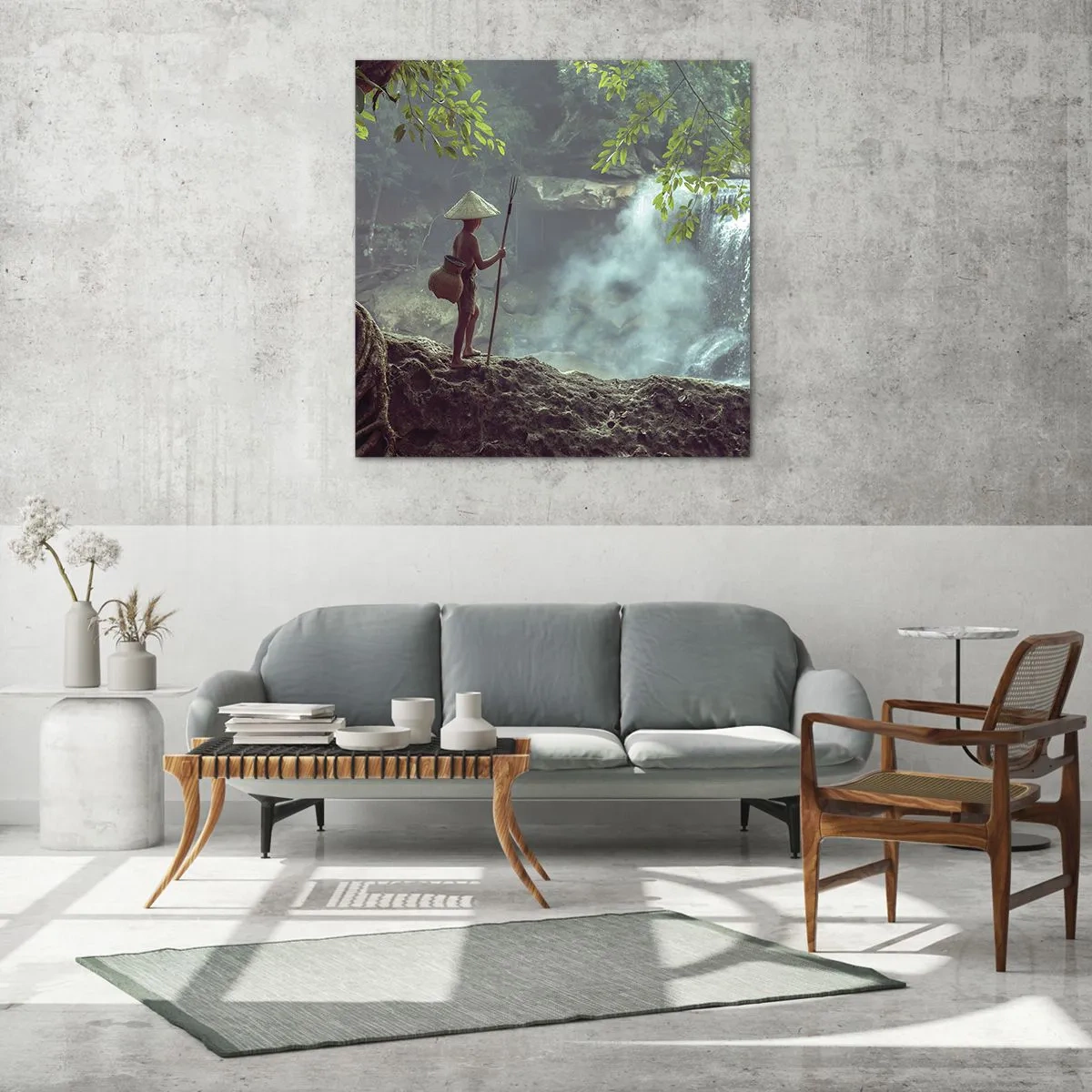 Glasbild - Bild auf glas - Befreundet mit der Natur - 40x40 cm