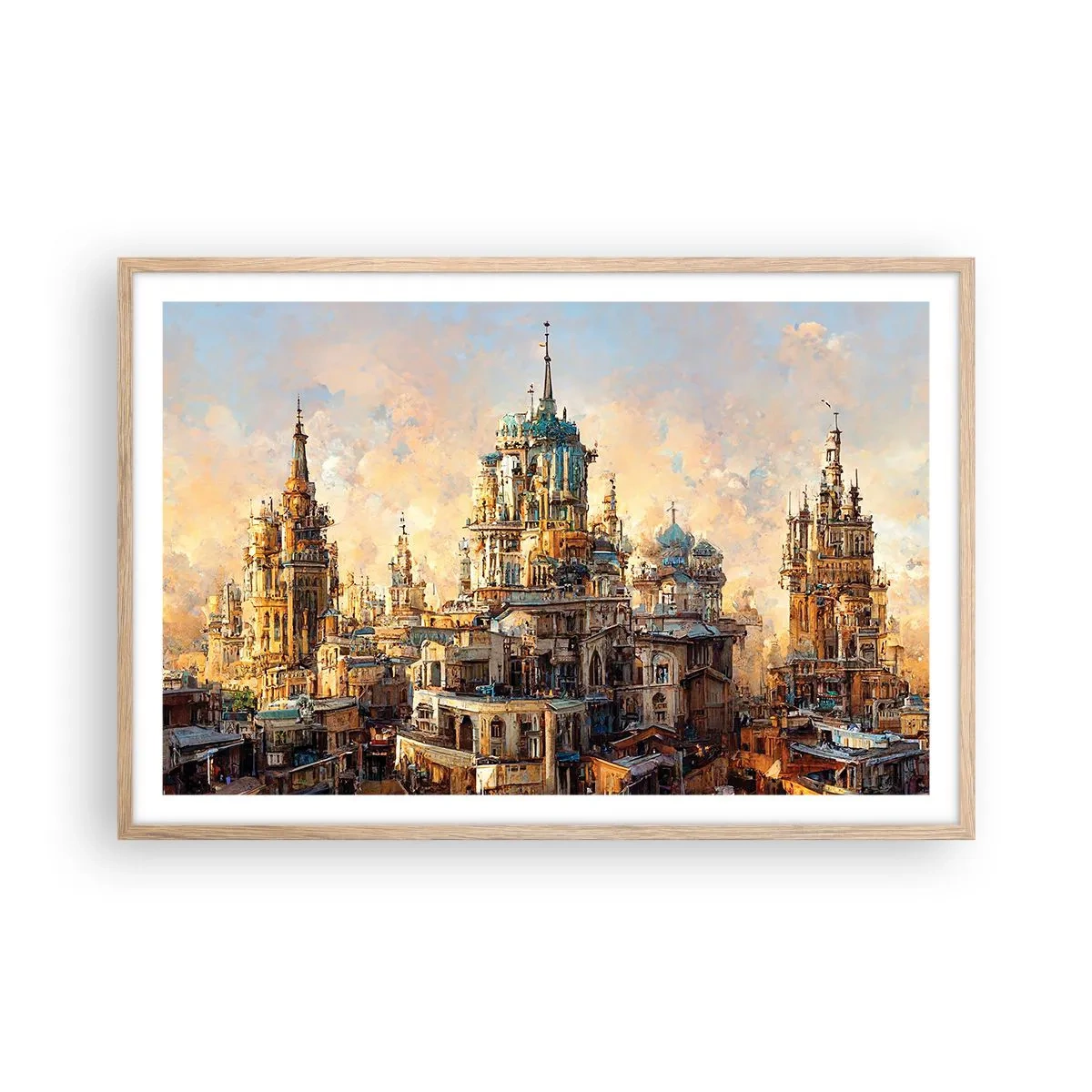 Poster in einem Rahmen aus heller Eiche - Stadt der Städte - 91x61 cm