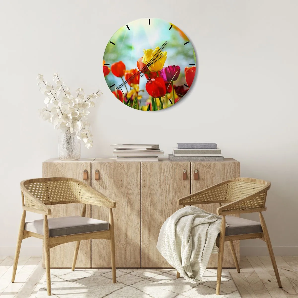 Wanduhr - Glasuhr - Alle Farben der Sonne - 40x40 cm