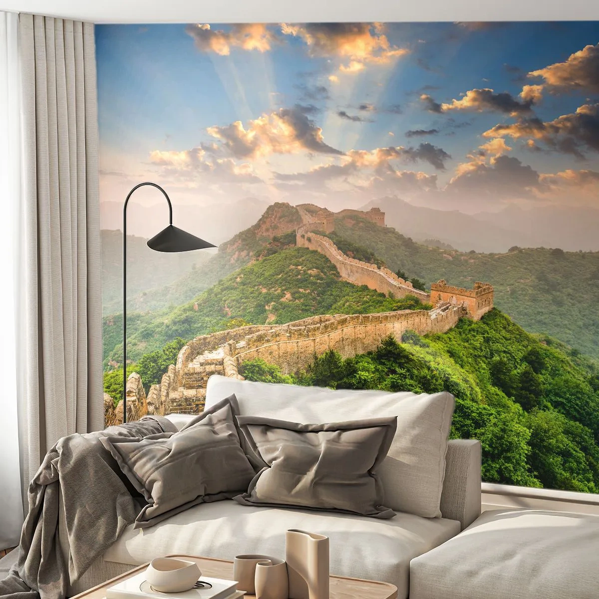 Fototapete Premium Canvas - Ewige Größe - Landschaft, Die Chinesische Mauer, Asien - 250x175 cm