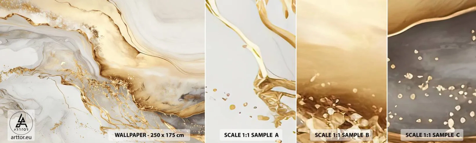 Fototapetenmuster Standard Eco - Abstraktion: Schönheit und Güte - Marmor, Glanz, Elegant - 100x30 cm