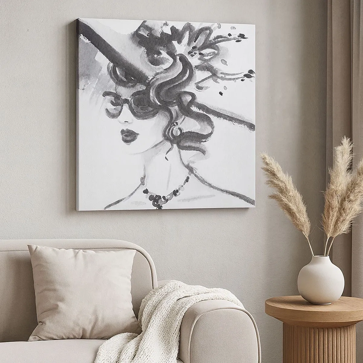 Bild auf Leinwand - Leinwandbild - Eine Dame mit Charakter - 30x30 cm