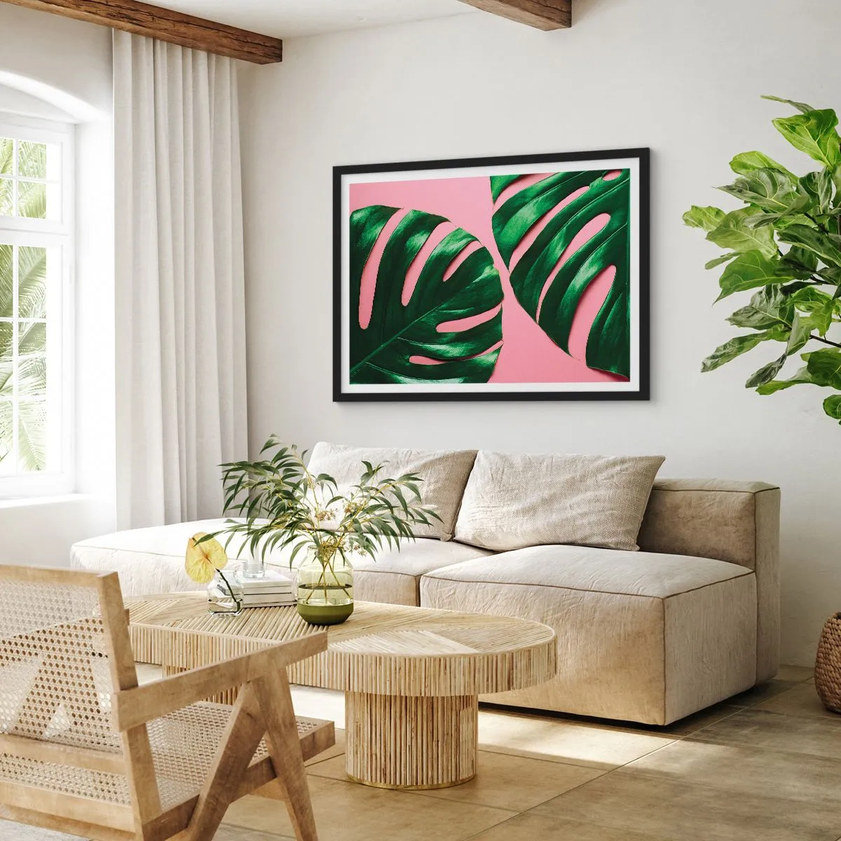 Poster in einem schwarzem Rahmen - Rendezvous im Grünen - 40x30 cm