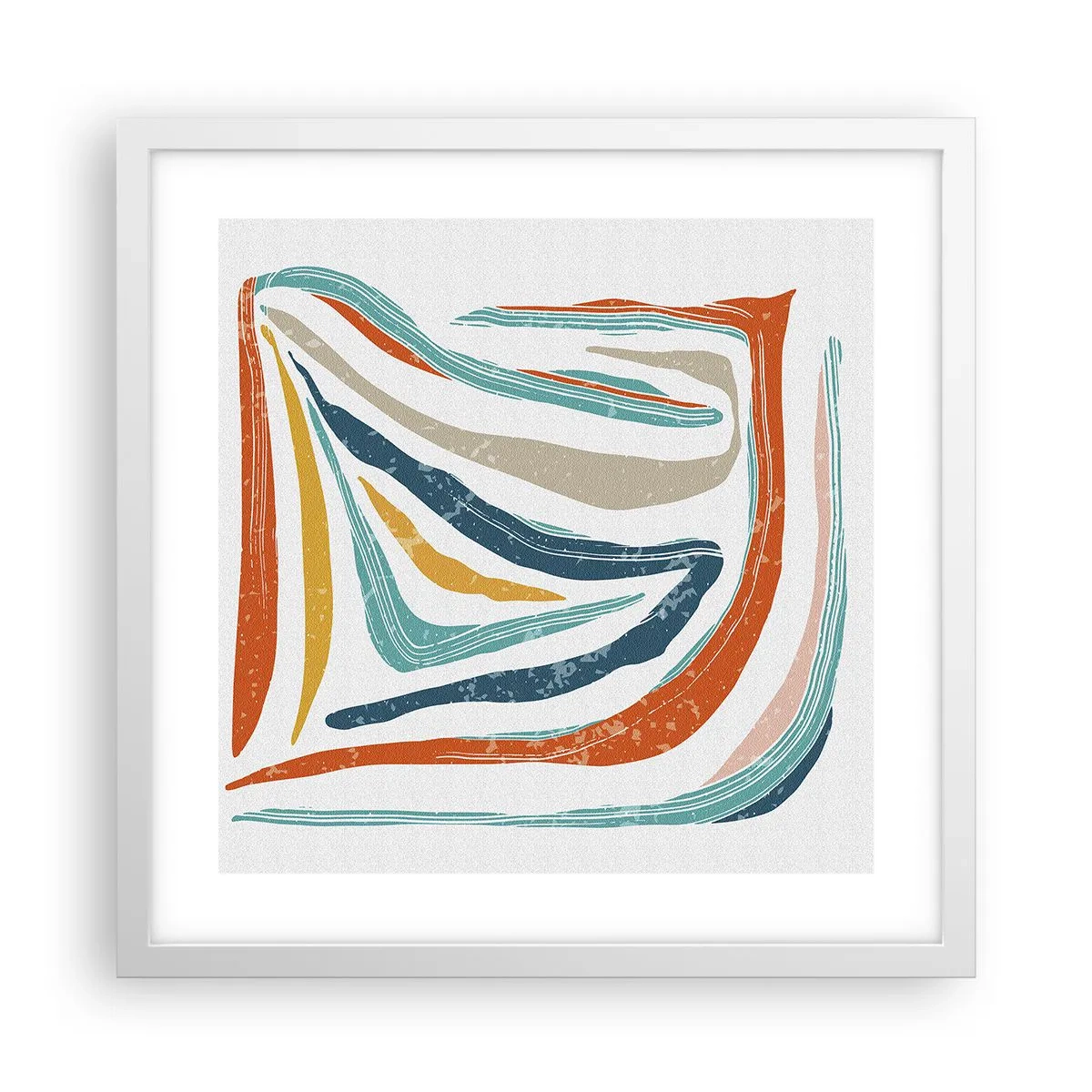 Poster in einem weißen Rahmen - Abstraktion mit einem freundlichen Lächeln - 40x40 cm