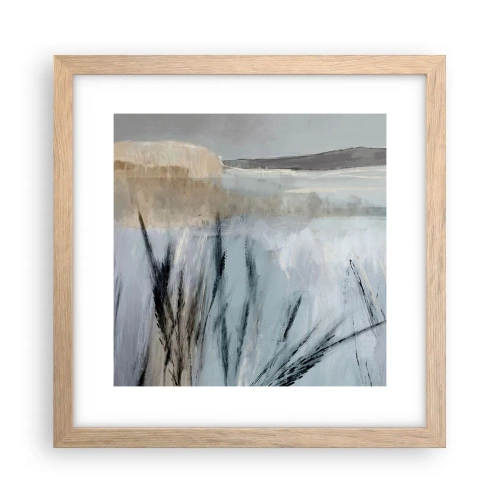 Poster in einem Rahmen aus heller Eiche - Winterfelder - 30x30 cm
