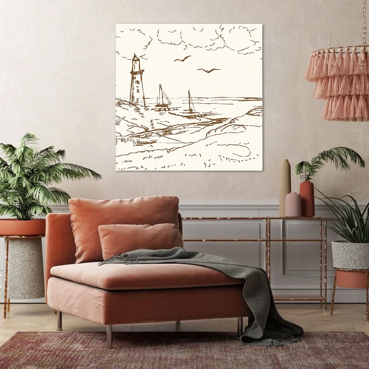 Bild auf Leinwand - Leinwandbild - Ein Überblick über die Erinnerungen an den Sommer - 70x70 cm