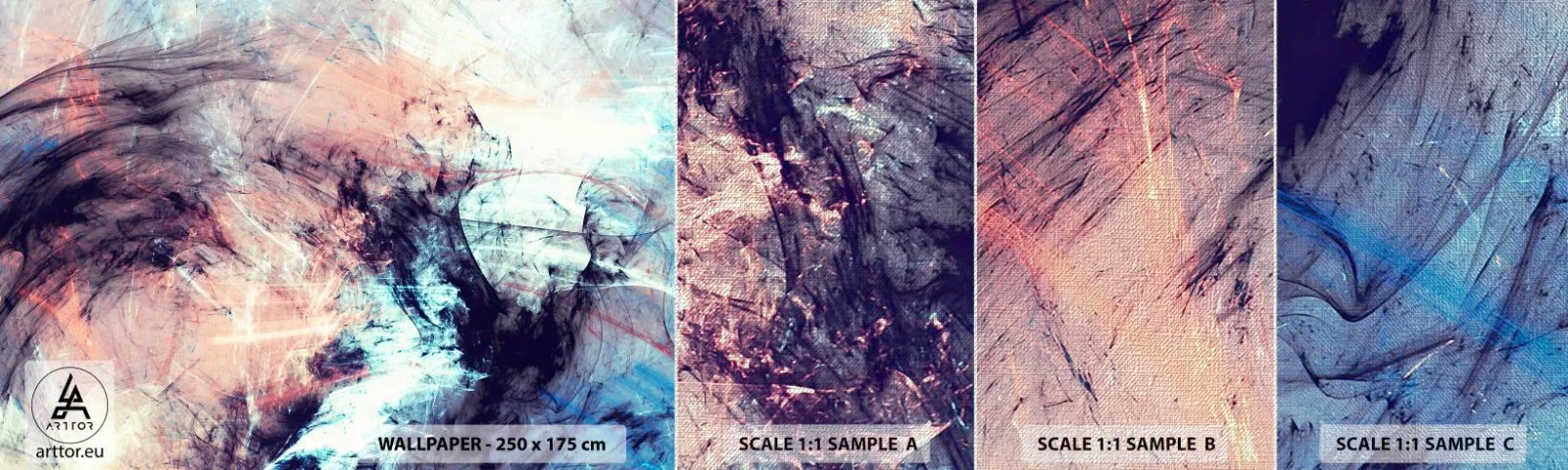 Fototapeten Muster Premium Canvas - Fühle den Wind - Abstraktion, Stück, Modernes Muster - 100x30 cm