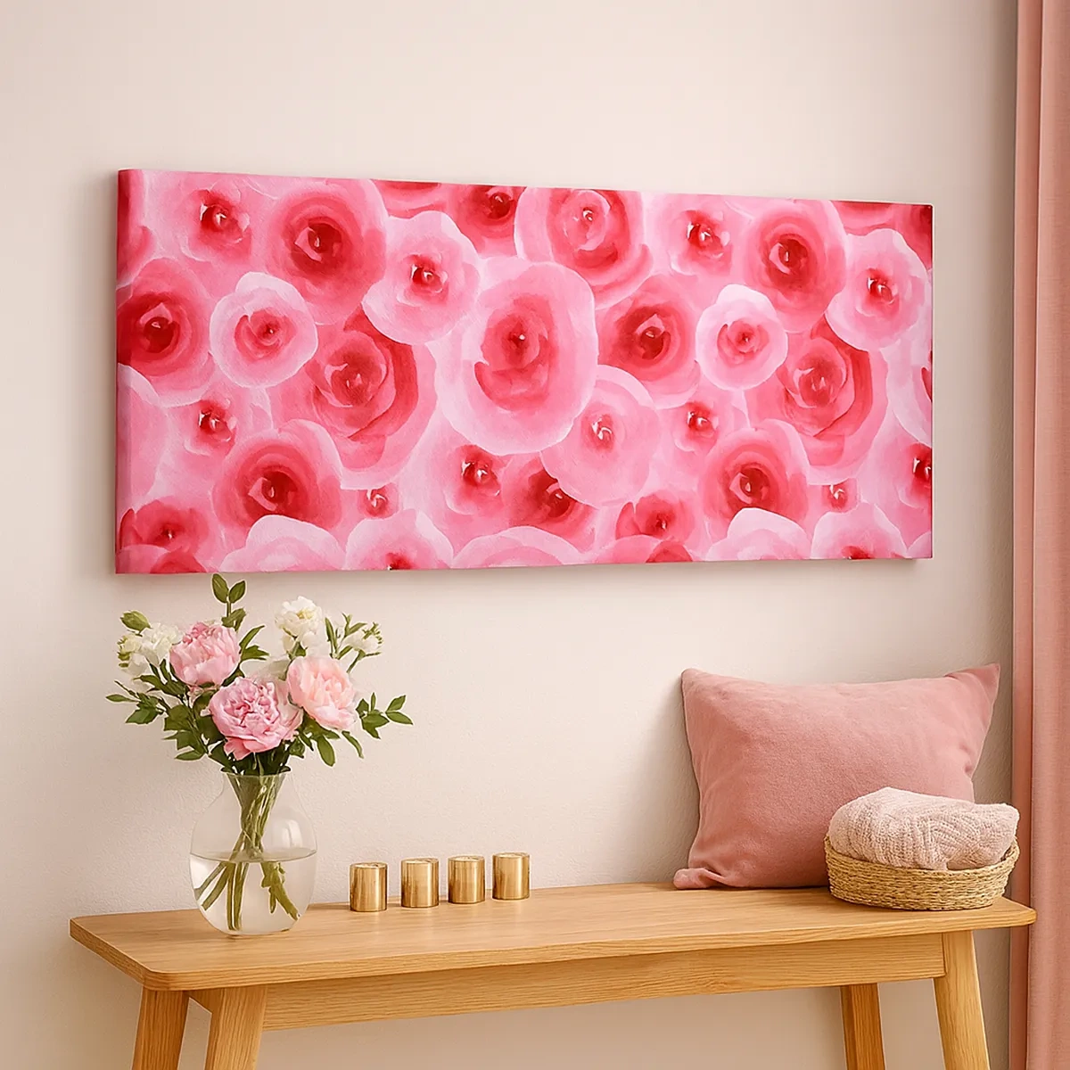 Bild auf Leinwand - Leinwandbild - Oben und unten Rosen - 30x30 cm