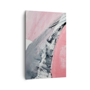 Bild auf Leinwand - Leinwandbild - Eine abstrakte Komposition in Rosa- und Grautönen. - 80x120cm - Passende Komposition - Moderne Wanddekoration für Wohnzimmer und Schlafzimmer ARTTOR