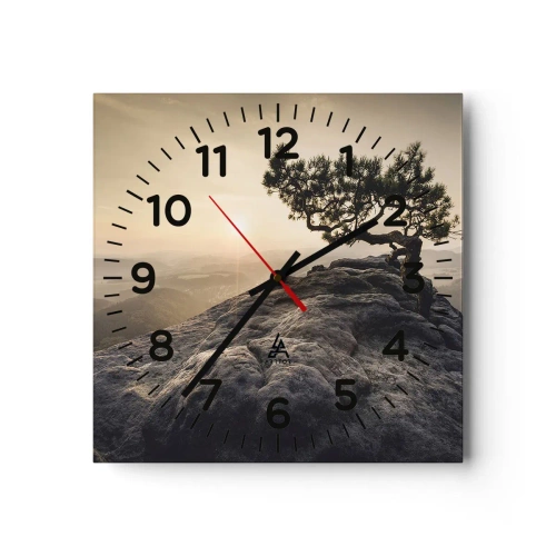 Wanduhr - Glasuhr - Das Leben gewinnt immer - 40x40 cm