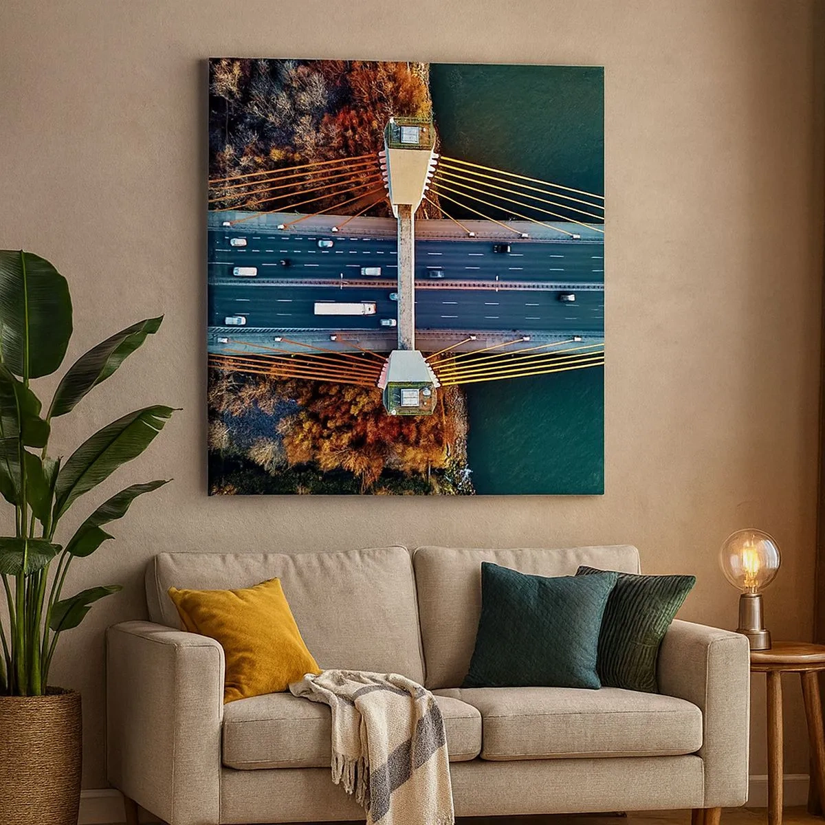 Bild auf Leinwand - Leinwandbild - Jenseits der Gewässer, jenseits der Wälder - 30x30 cm