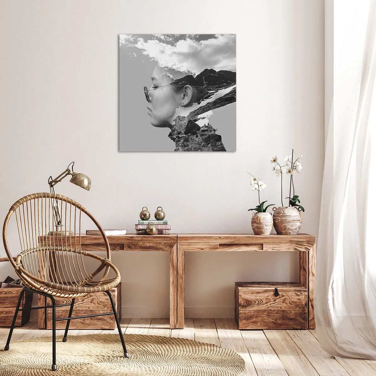 Bild auf Leinwand - Leinwandbild - Top und bewölktes Porträt - 40x40 cm