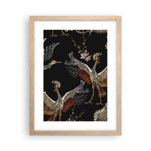 Poster in einem Rahmen aus heller Eiche - Märchenvogel - 30x40 cm