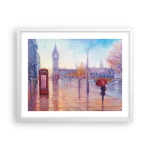 Poster in einem weißen Rahmen - Londoner Herbsttag - 50x40 cm