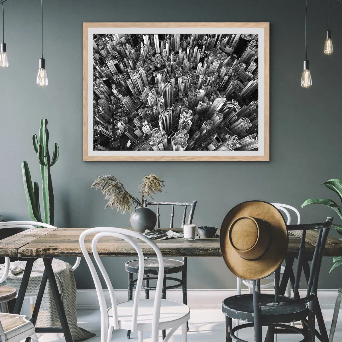 Poster in einem Rahmen aus heller Eiche - Immer höher und höher - 70x50 cm