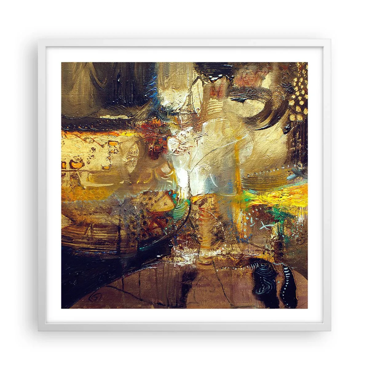 Poster in einem weißen Rahmen - Kalt, wärmer, heiß - 60x60 cm