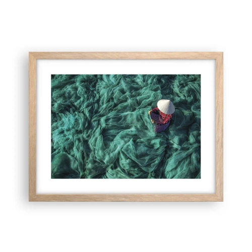 Poster in einem Rahmen aus heller Eiche - In einem Meer aus Netzen - 40x30 cm