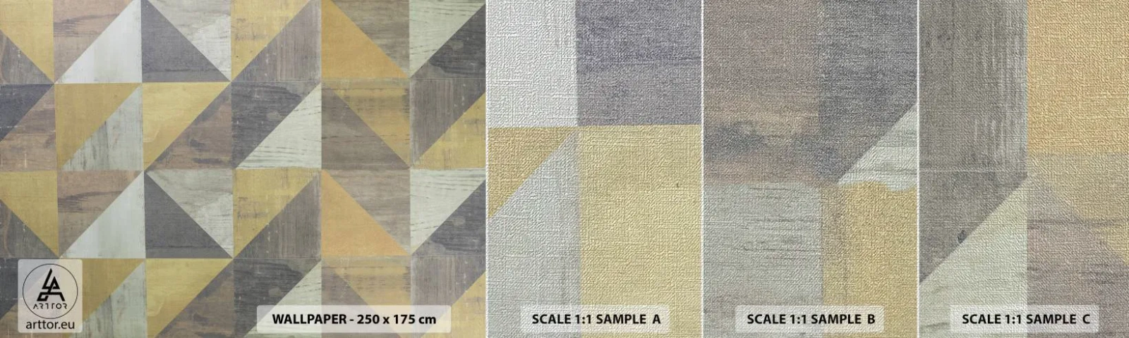 Fototapeten Muster Premium Canvas - Am Winkel des Dreiecks - Abstraktion, Stück, Dreiecke - 100x30 cm