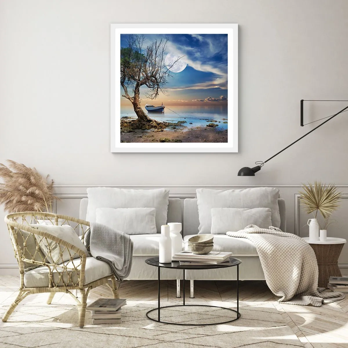 Poster in einem weißen Rahmen - Ist das das Ende oder der Anfang? - 60x60 cm