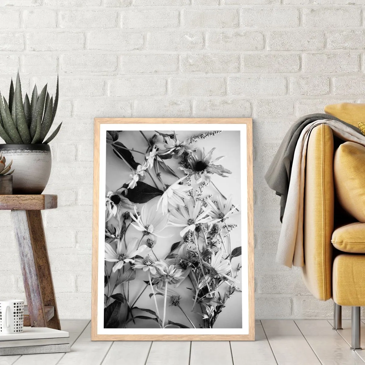 Poster in einem Rahmen aus heller Eiche - Kein Blumenstrauß - 61x91 cm