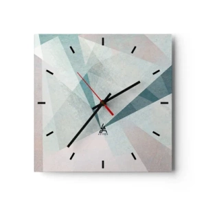 Wanduhr - Glasuhr - Geometrische Formen in Pastelltönen von Blau und Grau - 30x30cm - Einfach aber dynamisch - Moderne Wanddekoration für Wohnzimmer und Schlafzimmer ARTTOR