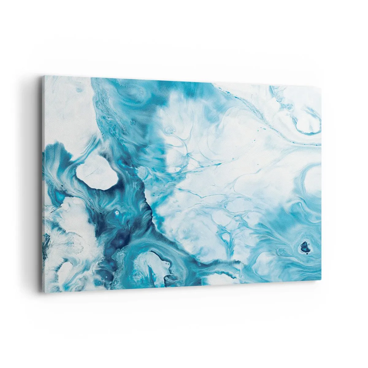 Bild auf Leinwand - Leinwandbild - Abstraktes Muster in Blautönen - 100x70cm - Blaues Konzert - Moderne Wanddekoration für Wohnzimmer und Schlafzimmer ARTTOR