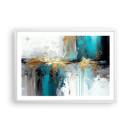 Poster in einem weißen Rahmen - Alles fließt - 70x50 cm