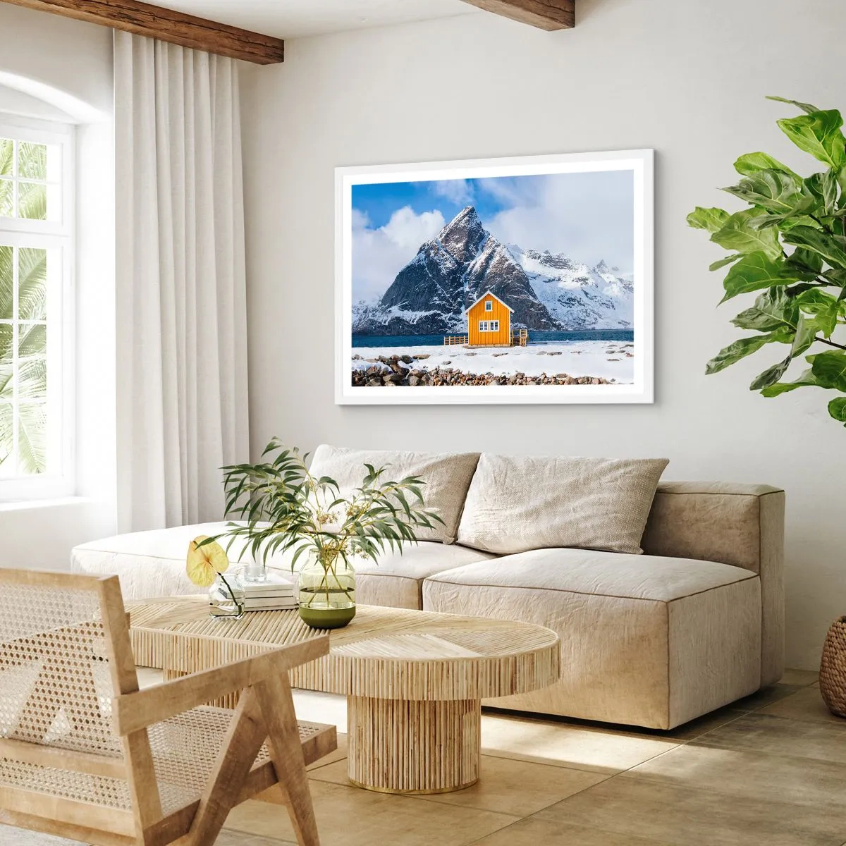 Poster in einem weißen Rahmen - Skandinavische Feiertage - 100x70 cm