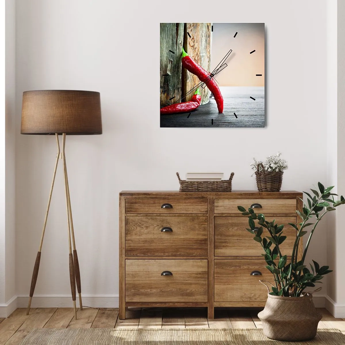 Wanduhr - Glasuhr - Red hot chili peppers - 40x40 cm