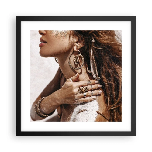 Poster in einem schwarzem Rahmen - Königin des wilden Strandes - 40x40 cm