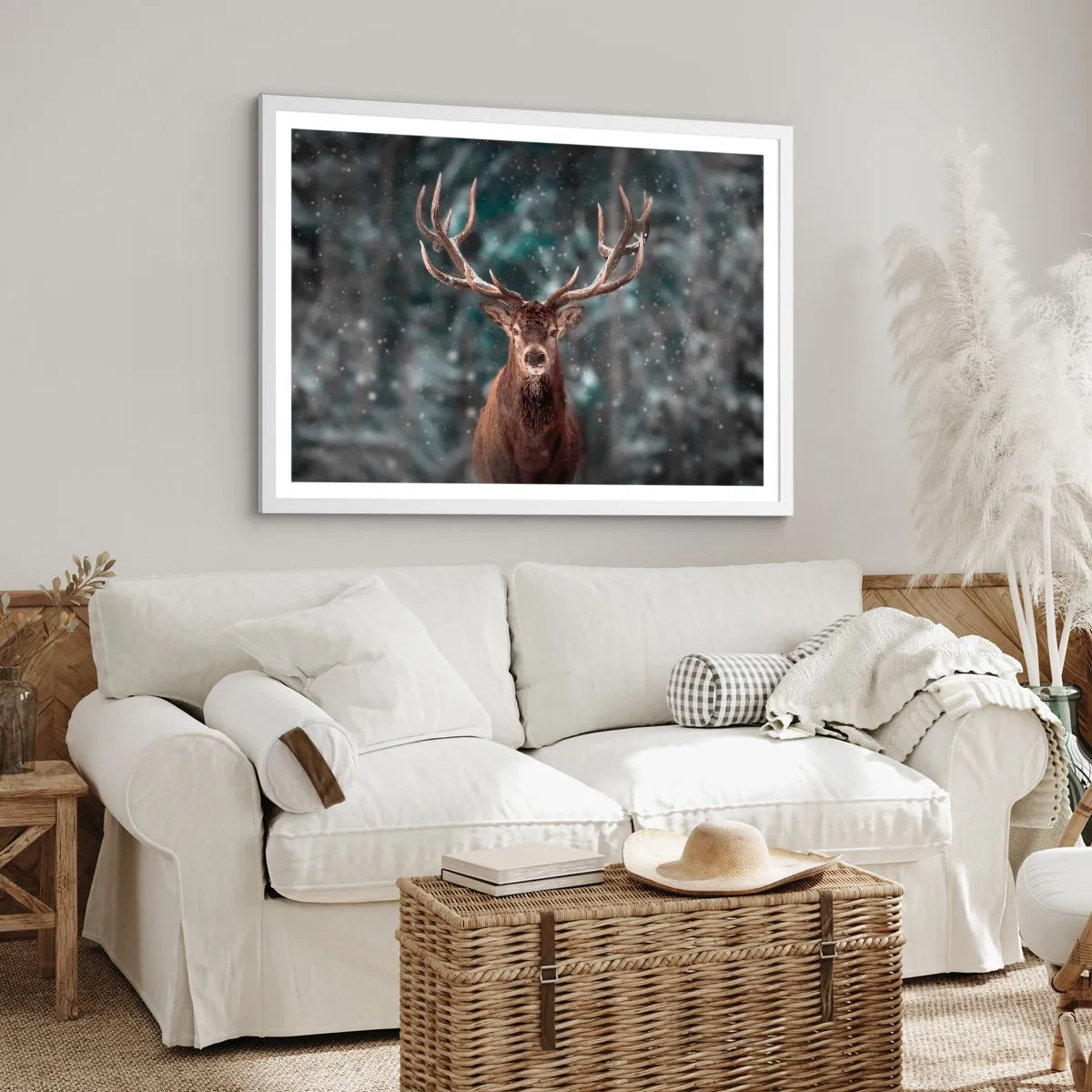 Poster in einem weißen Rahmen - Gekrönter König des Waldes - 40x30 cm