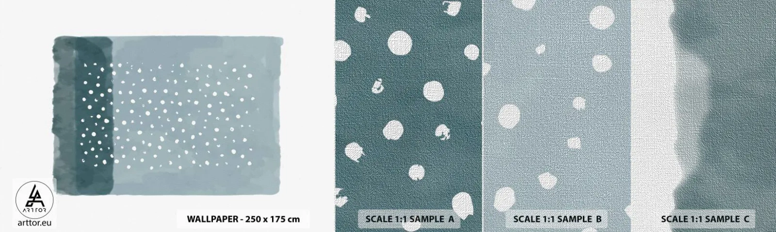 Fototapeten Muster Premium Canvas - Auf Blau gewachsen - Abstraktion, Stück, Minimalismus - 100x30 cm