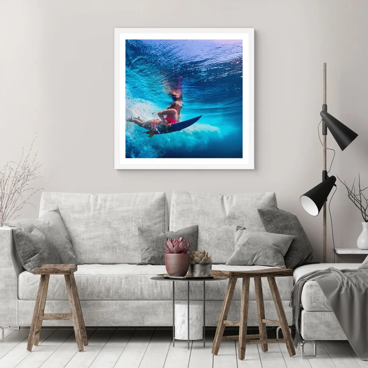 Poster in einem weißen Rahmen - Tiefe der Freude - 40x40 cm