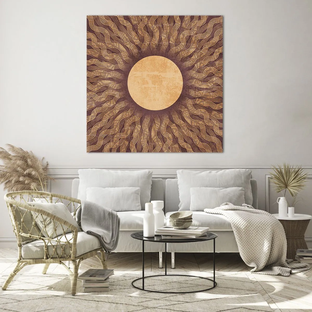 Glasbild - Bild auf glas - Sonnensymbol - 50x50 cm